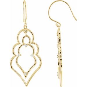 14K Yellow Gold 1/8 CTW Natural Diamond Earrings