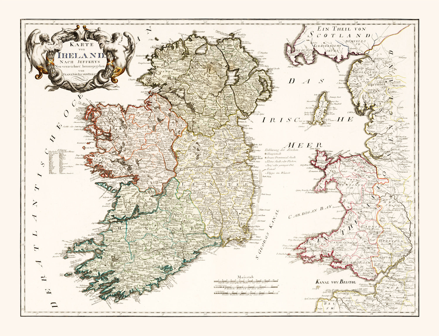 Vintage Map of Ireland 1795