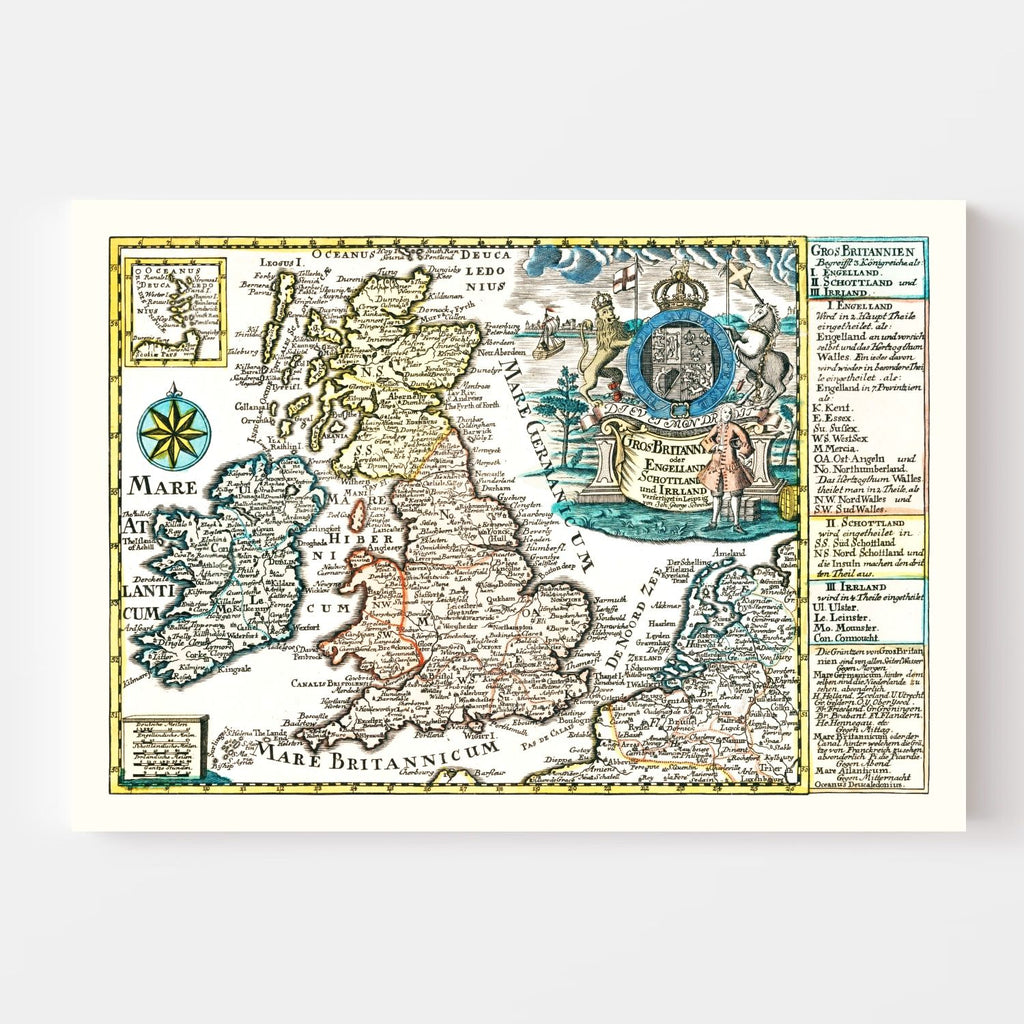 Vintage Map of England, Scotland & Ireland 1790