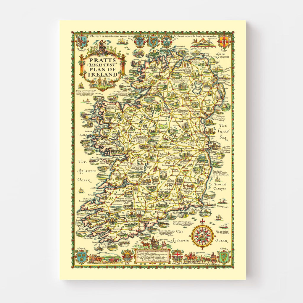 Vintage Map of Ireland 1933