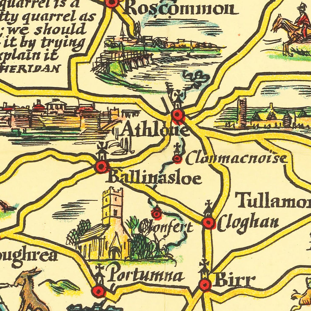 Vintage Map of Ireland 1933