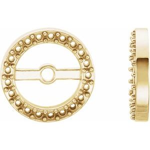 14K Yellow Gold Halo-Style Earring Jacket Mounting with 6.1 mm ID
