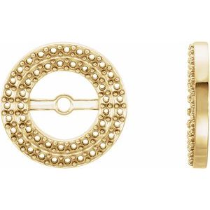 14K Yellow Gold .90 mm Round 48-Stone Earring Jacket Mounting