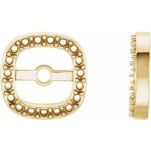 14K Yellow Gold 5 mm ID Halo-Style Earring Jacket Mounting