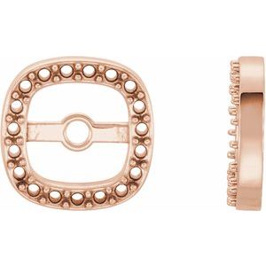14K Rose Gold 5 mm ID Halo-Style Earring Jacket Mounting