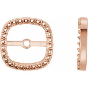 18K Rose Gold 7.4 mm ID Halo-Style Earring Jacket Mounting