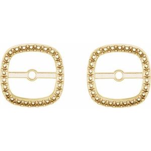 14K Yellow Gold 7.4 mm ID Halo-Style Earring Jacket Mounting – image 2