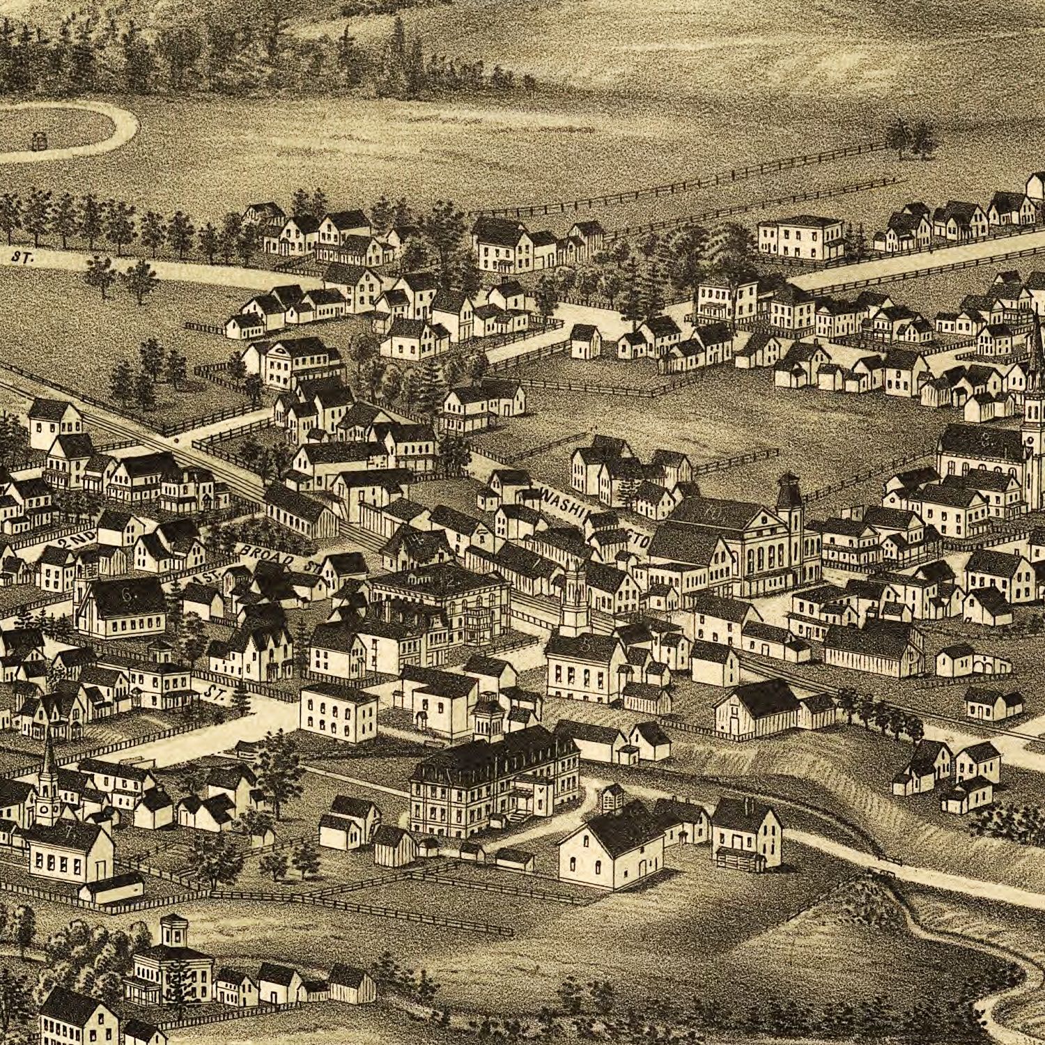 Vintage Map of Cambridge, New York 1886