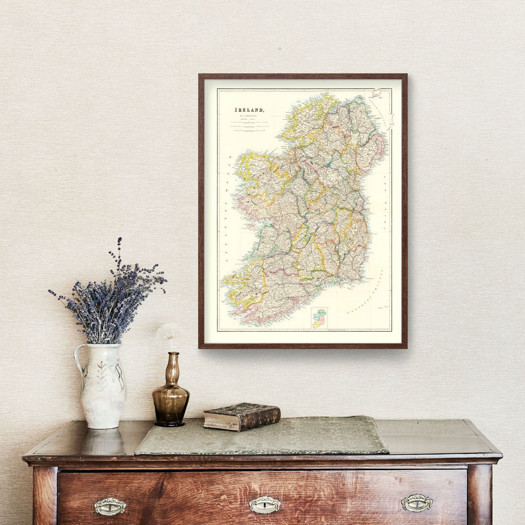 Vintage Map of Ireland 1884