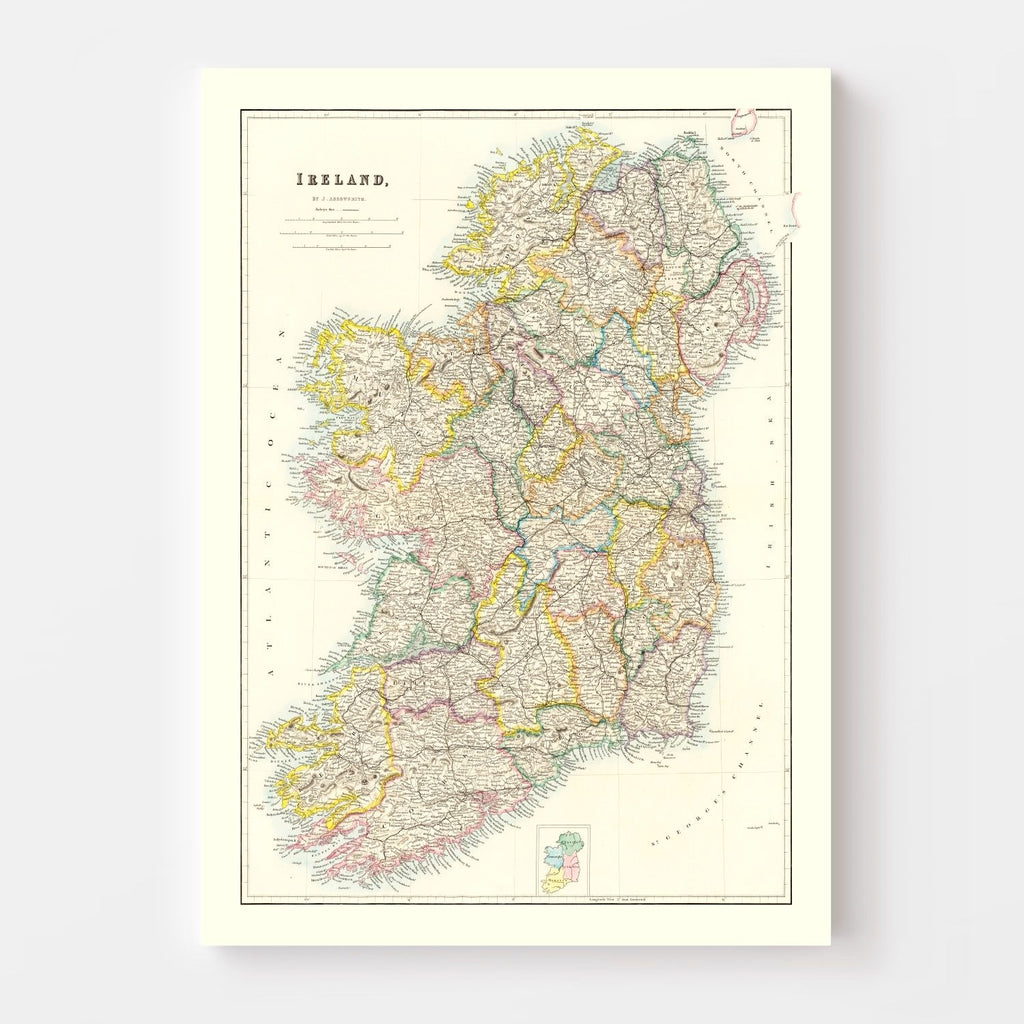 Vintage Map of Ireland 1884