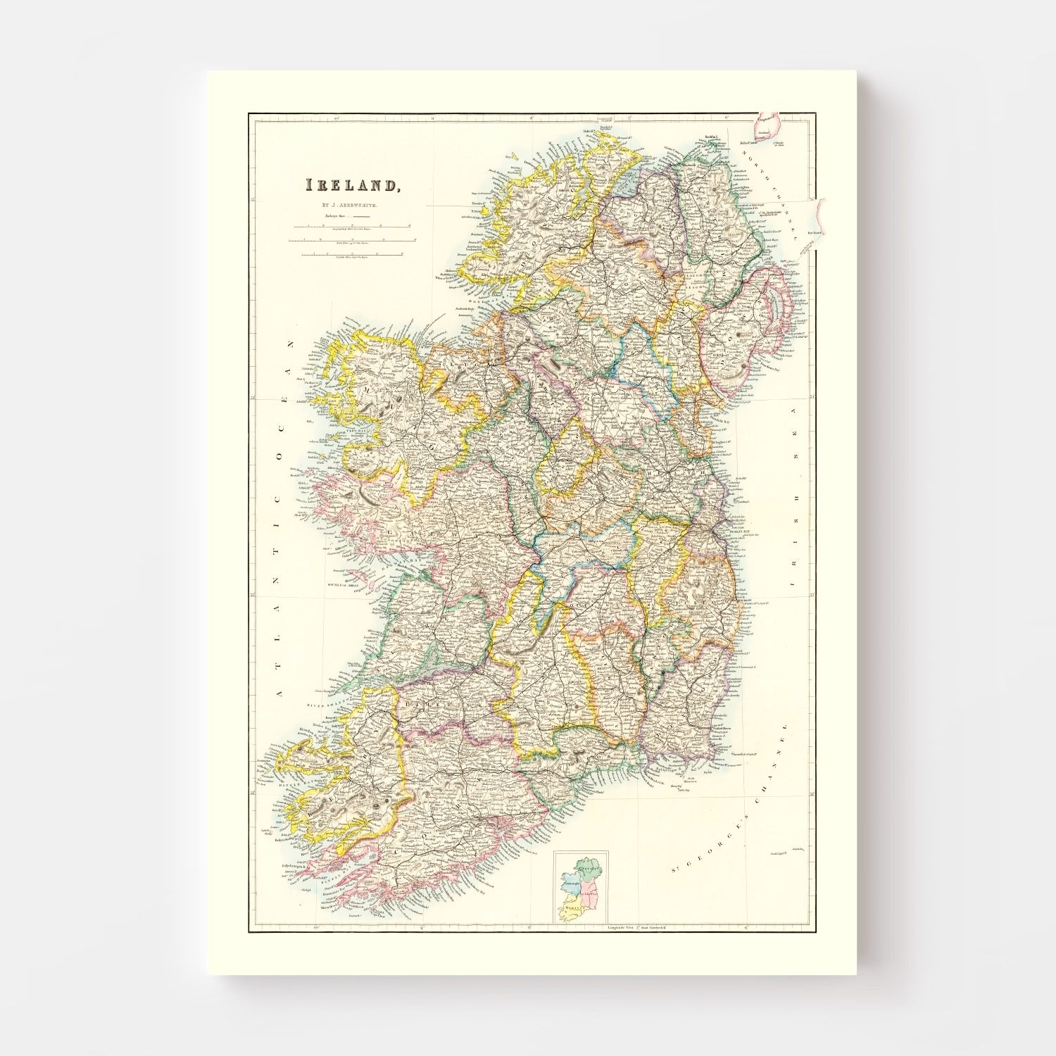 Vintage Map of Ireland 1884