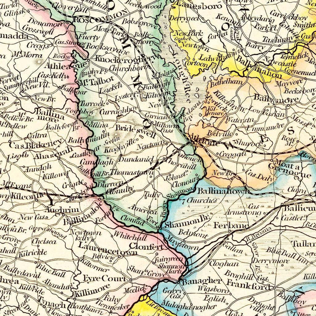 Vintage Map of Ireland 1884