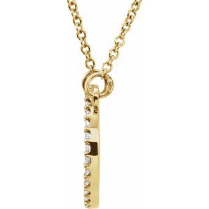 14K Yellow Gold 1/8 CTW Lab-Grown Diamond Circle 16" Necklace