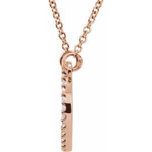 14K Rose Gold 1/8 CTW Natural Diamond Circle 16" Necklace