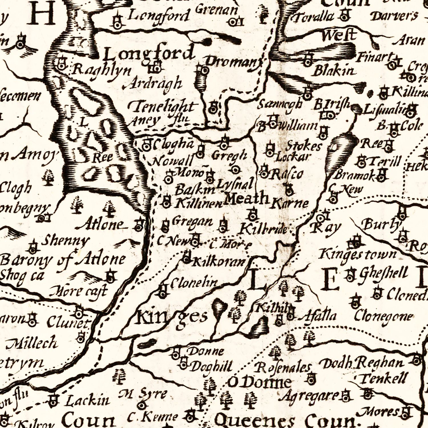 Vintage Map of Ireland 1676