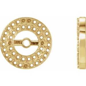 14K Yellow Gold .90 mm Round 43-Stone Earring Jacket Mounting