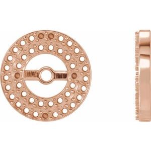 14K Rose Gold .90 mm Round 43-Stone Earring Jacket Mounting
