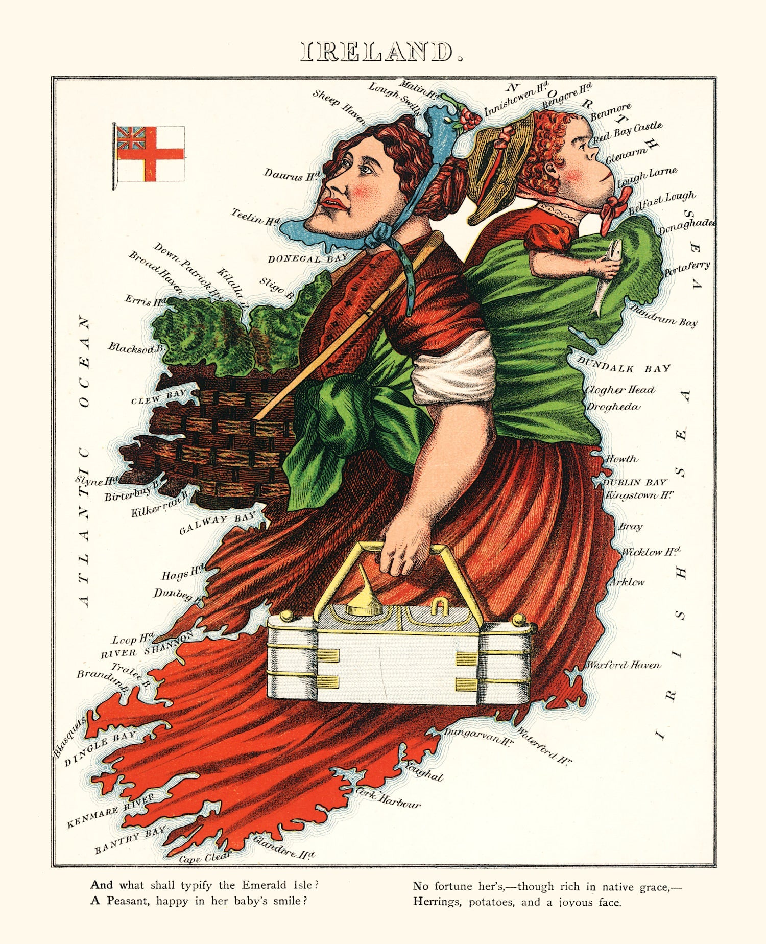 Vintage Map of Ireland 1868