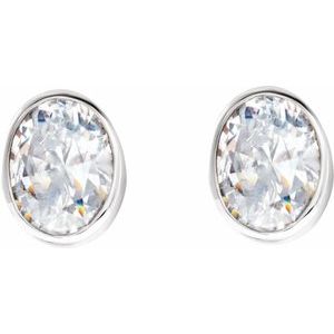 14K White Gold 1/5 CTW Natural Diamond Bezel-Set Earrings – image 2
