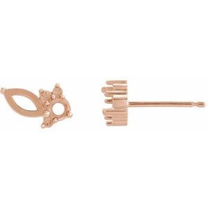 14K Rose Gold 5x2.5 mm Marquise Left Cluster Earring Mounting