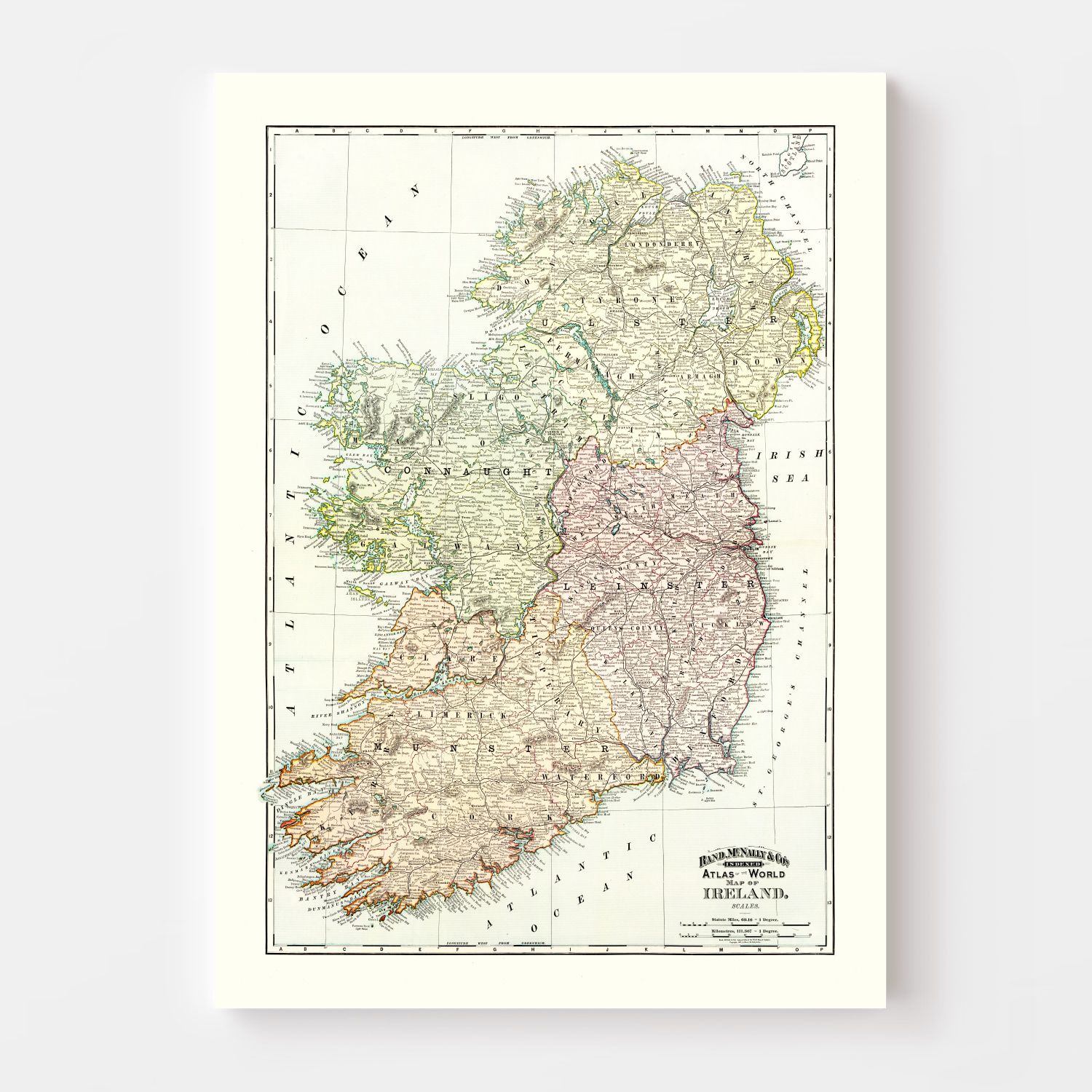 Vintage Map of Ireland 1897