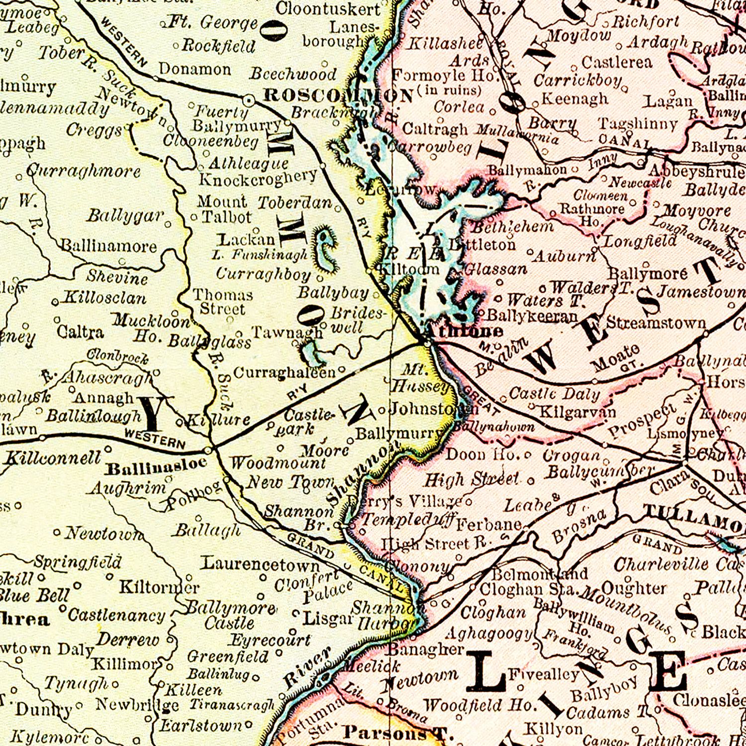 Vintage Map of Ireland 1897