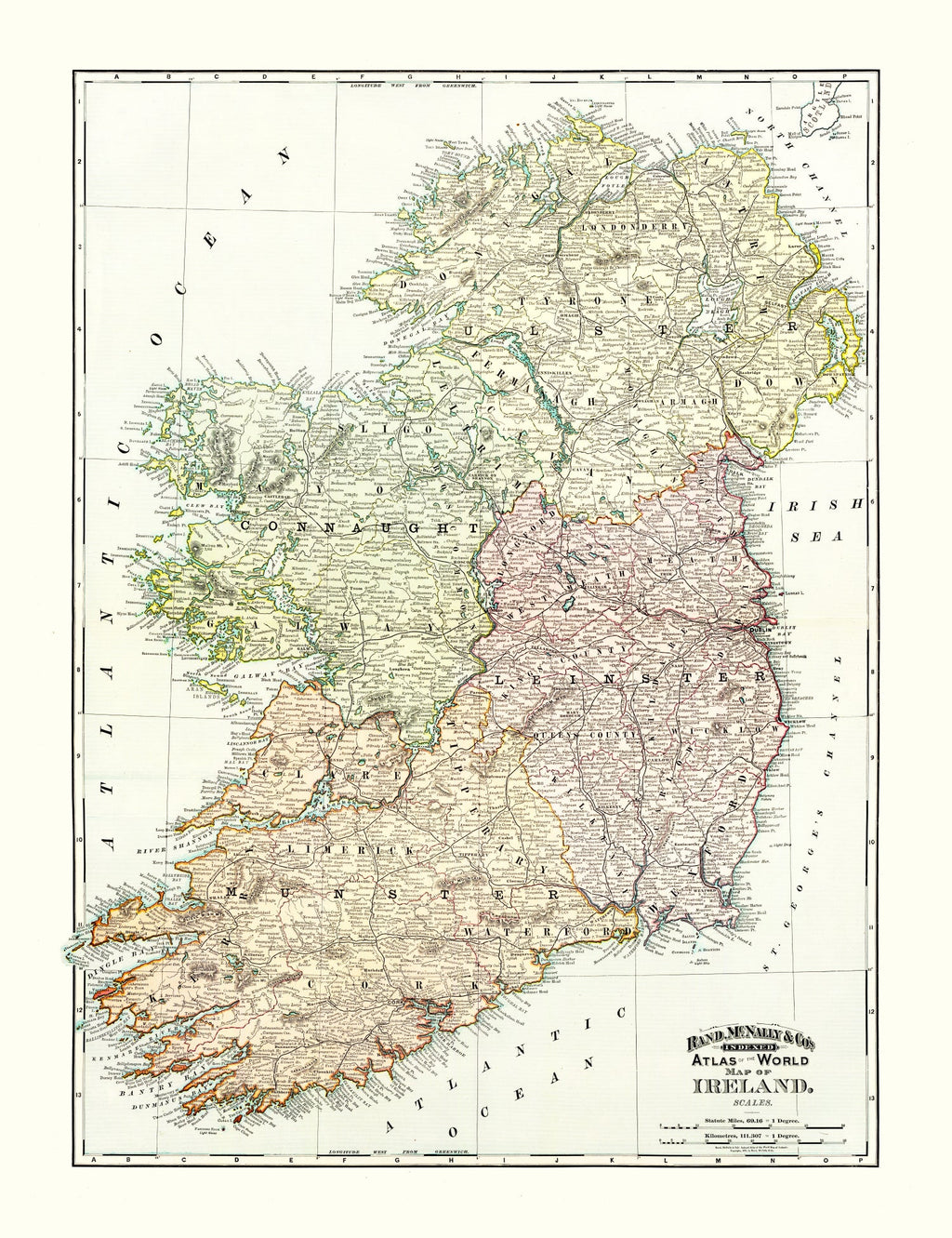 Vintage Map of Ireland 1897