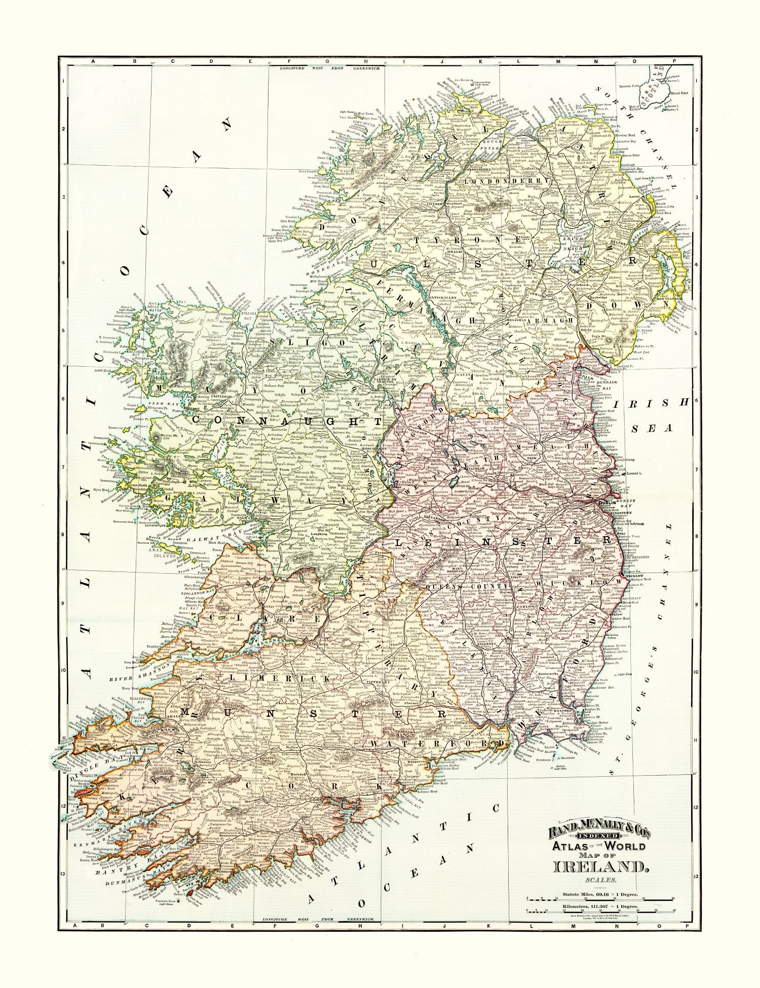 Vintage Map of Ireland 1897