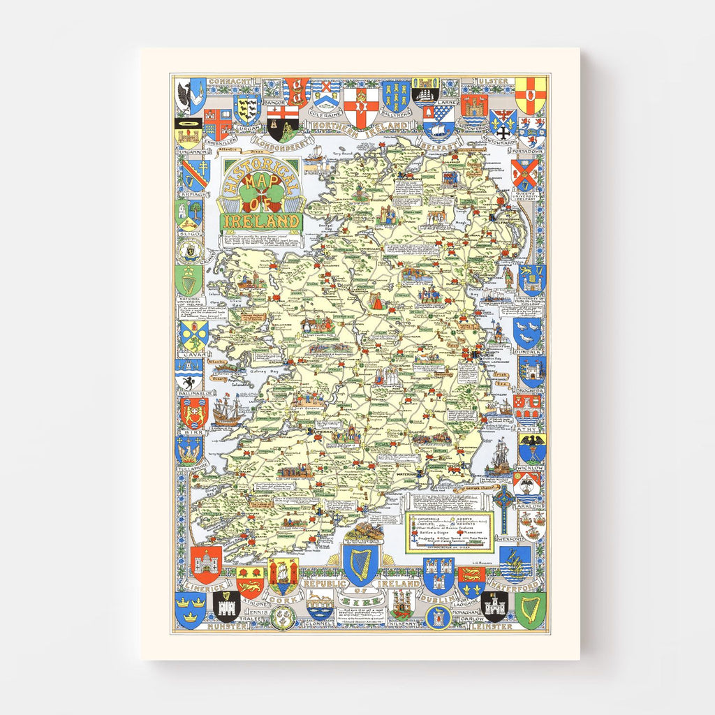 Historical Map of Ireland 1955