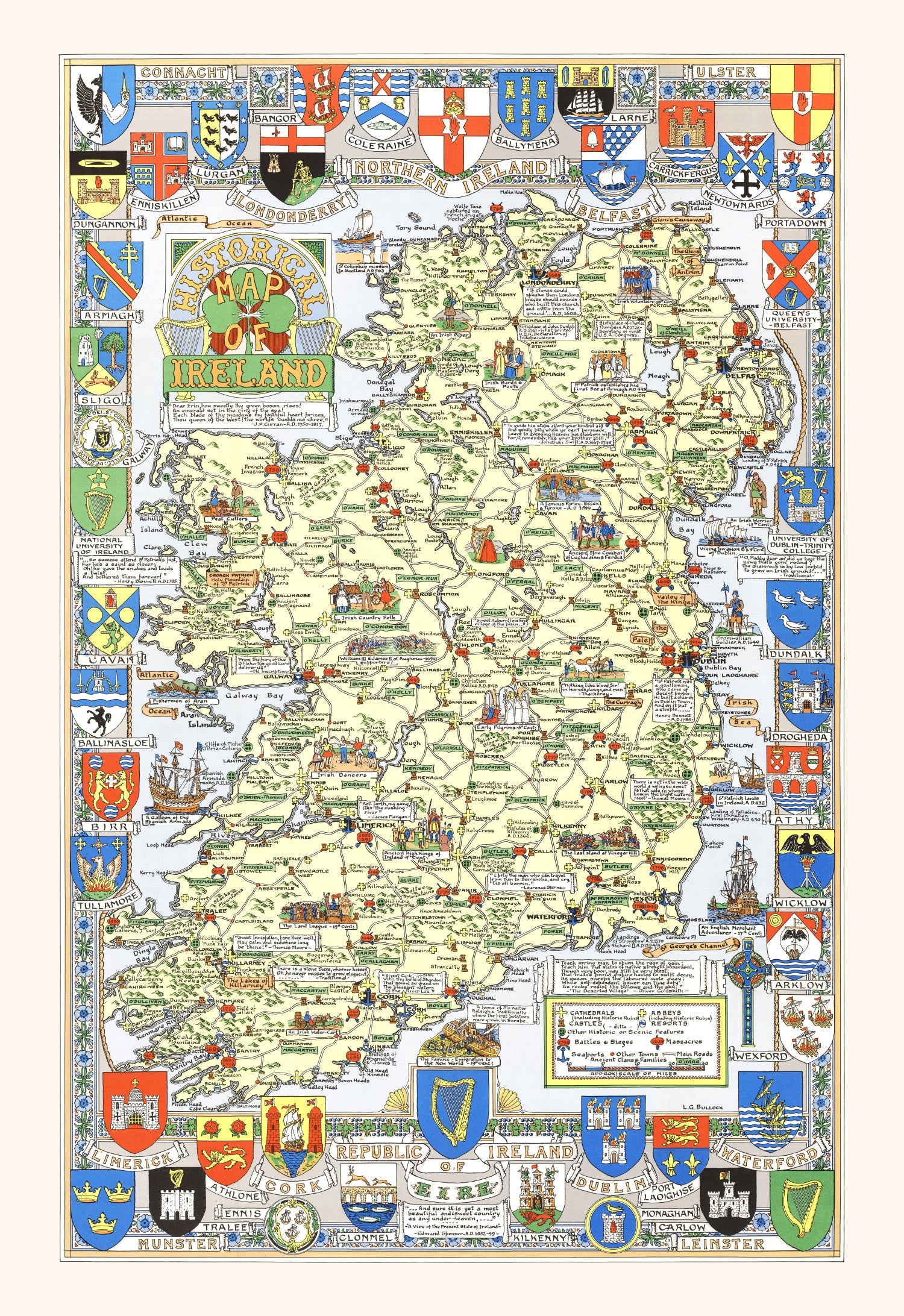 Historical Map of Ireland 1955