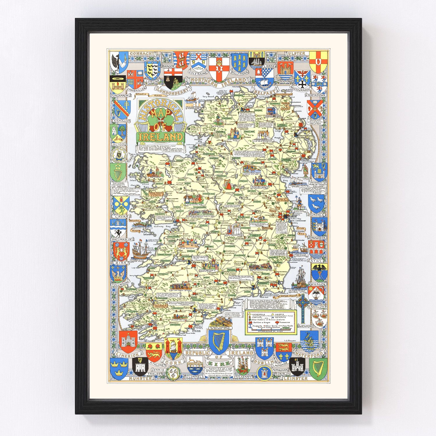 Historical Map of Ireland 1955