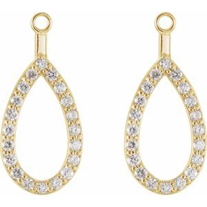 14K Yellow Gold 1/5 CTW Natural Diamond Teardrop Earring Jackets – image 2