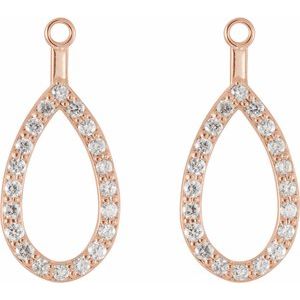 14K Rose Gold 1/4 CTW Natural Diamond Teardrop Earring Jackets – image 2