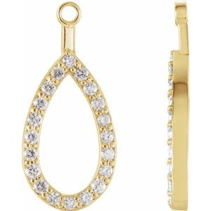 14K Yellow Gold 1/5 CTW Natural Diamond Teardrop Earring Jackets