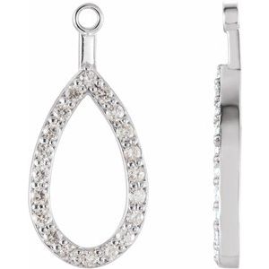 14K White Gold 1/5 CTW Natural Diamond Teardrop Earring Jackets