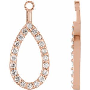 14K Rose Gold 1/4 CTW Natural Diamond Teardrop Earring Jackets