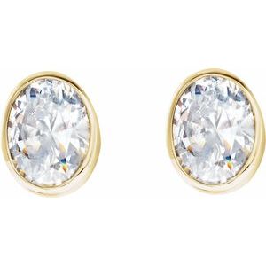 14K Yellow Gold 1/3 CTW Lab-Grown Diamond Bezel-Set Earrings – image 2