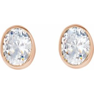 14K Rose Gold 1/5 CTW Natural Diamond Bezel-Set Earrings – image 2