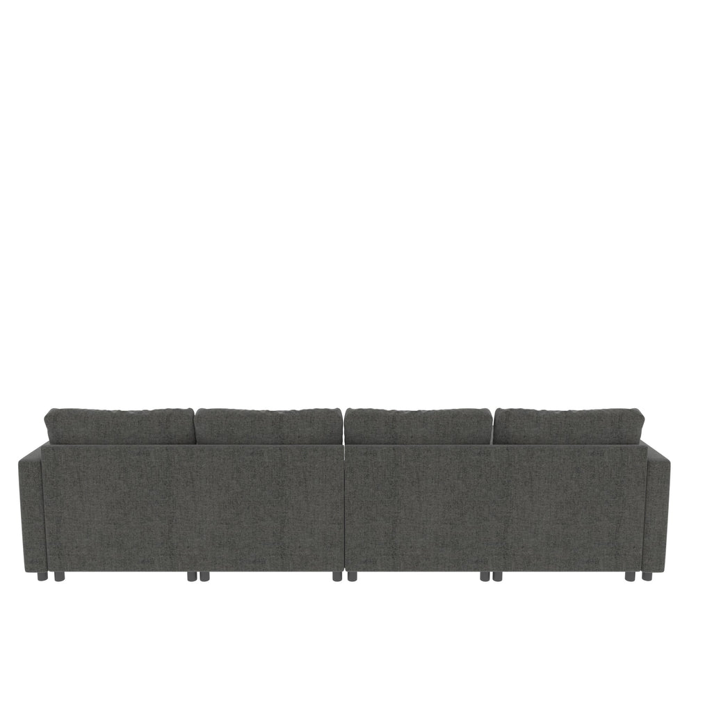 Modern Large Sectional Sofa, U-Shape Modular Sectional Couch with Storage Function,123' Sofa Bed with Ottoman,6 Seat Sectionals Chaise for Living Room,Chenille