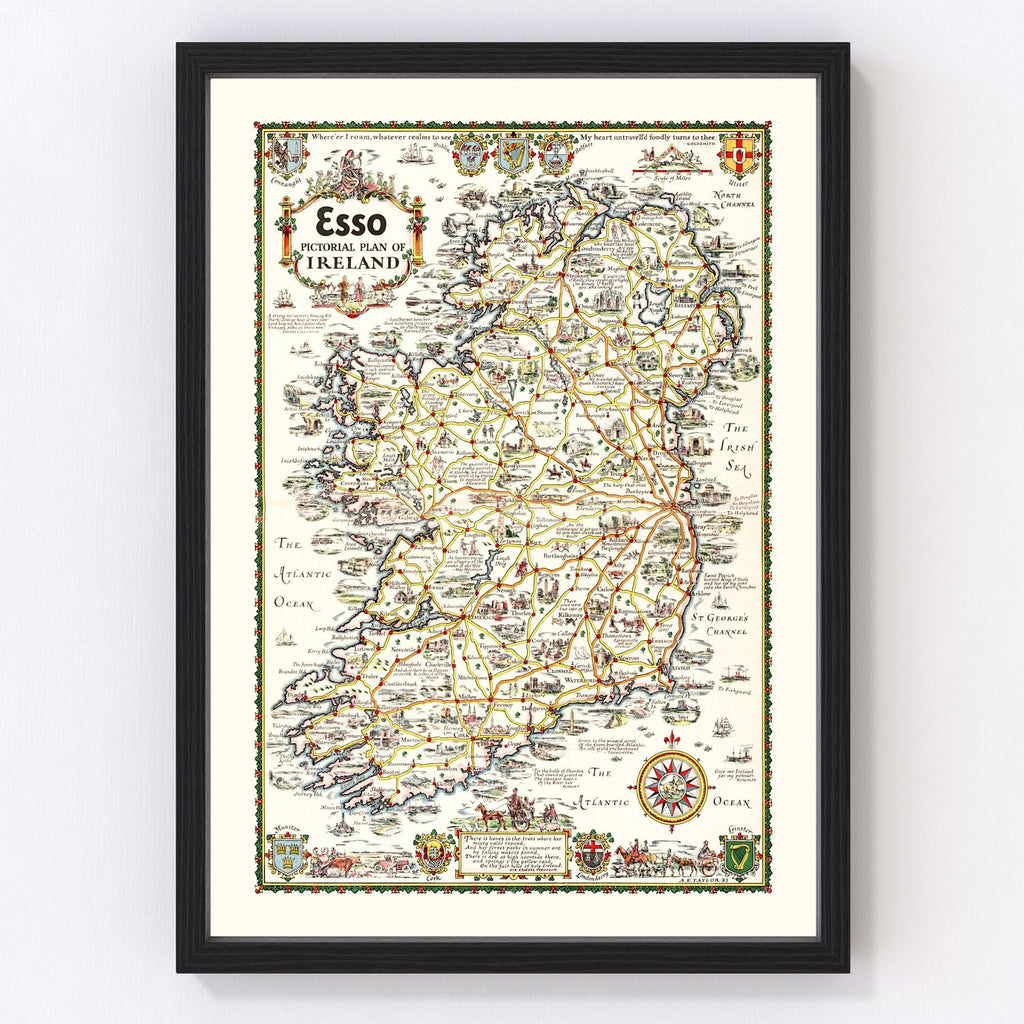 Vintage Pictorial Plan of Ireland 1933