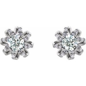 Sterling Silver 1 CTW Natural Diamond Halo-Style Earrings – image 2