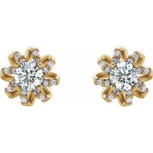 14K Yellow Gold 1 CTW Natural Diamond Halo-Style Earrings – image 2