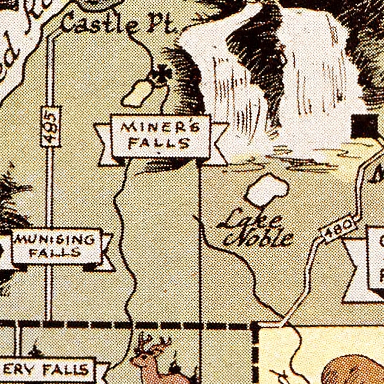 Vintage Map of Alger County, Michigan 1936
