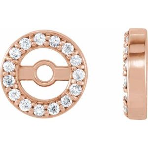 14K Rose Gold .08 CTW Natural Diamond Earring Jackets with 3 mm ID