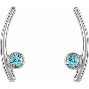 Sterling Silver Natural Aquamarine Ear Climbers – image 2