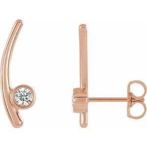 14K Rose Gold 1/5 CTW Natural Diamond Ear Climbers