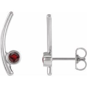 Platinum Lab-Grown Ruby Ear Climbers