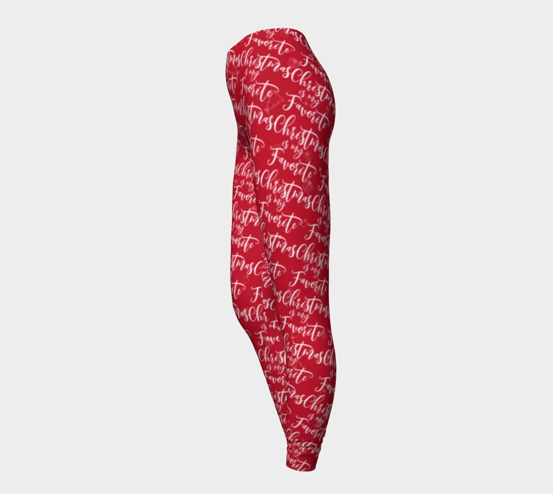 Christmas is My Favorite Time Red Printed Long Leggings