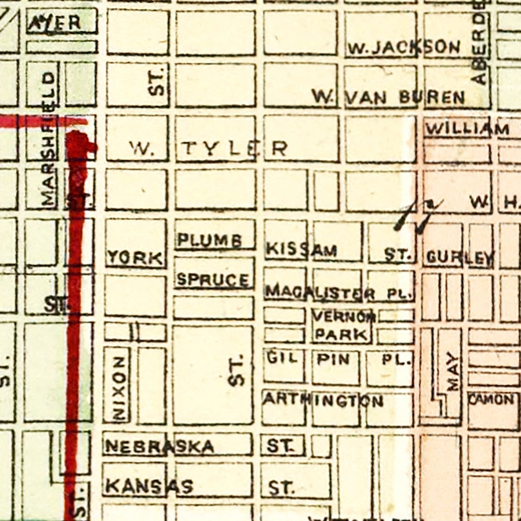 Vintage Map of Chicago, Illinois 1872