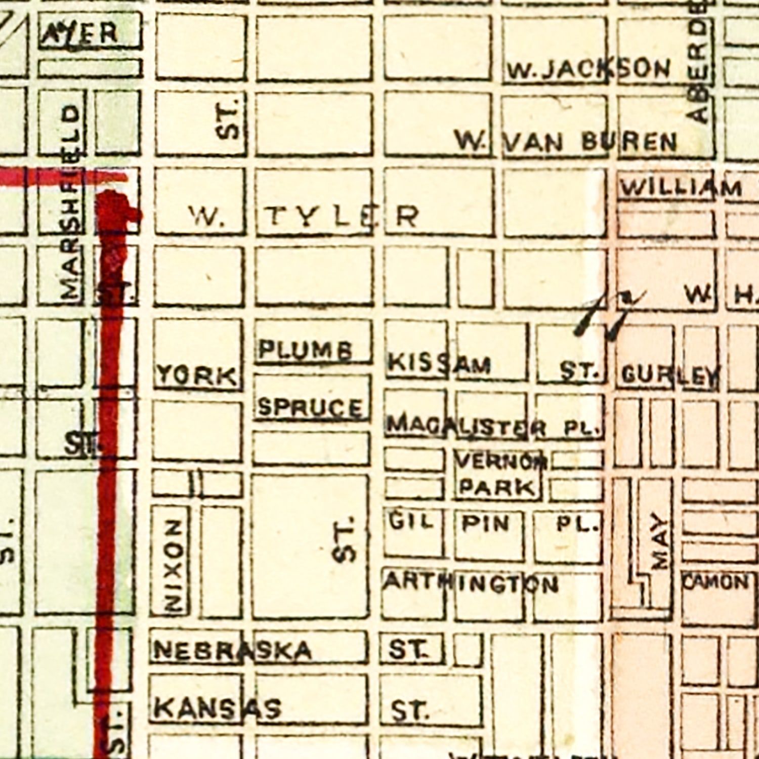 Vintage Map of Chicago, Illinois 1872
